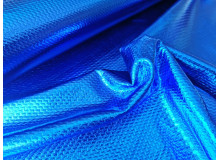Folienjersey Metallic Webware Waben blau